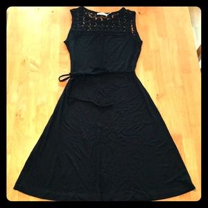 Calvin Klein black sleeveless dress with tie belt